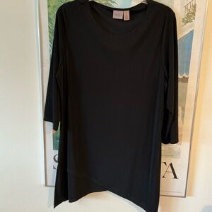 Easywear by CHICO’S long top/Tunic style Black,stretchy light weight size 2 (12)